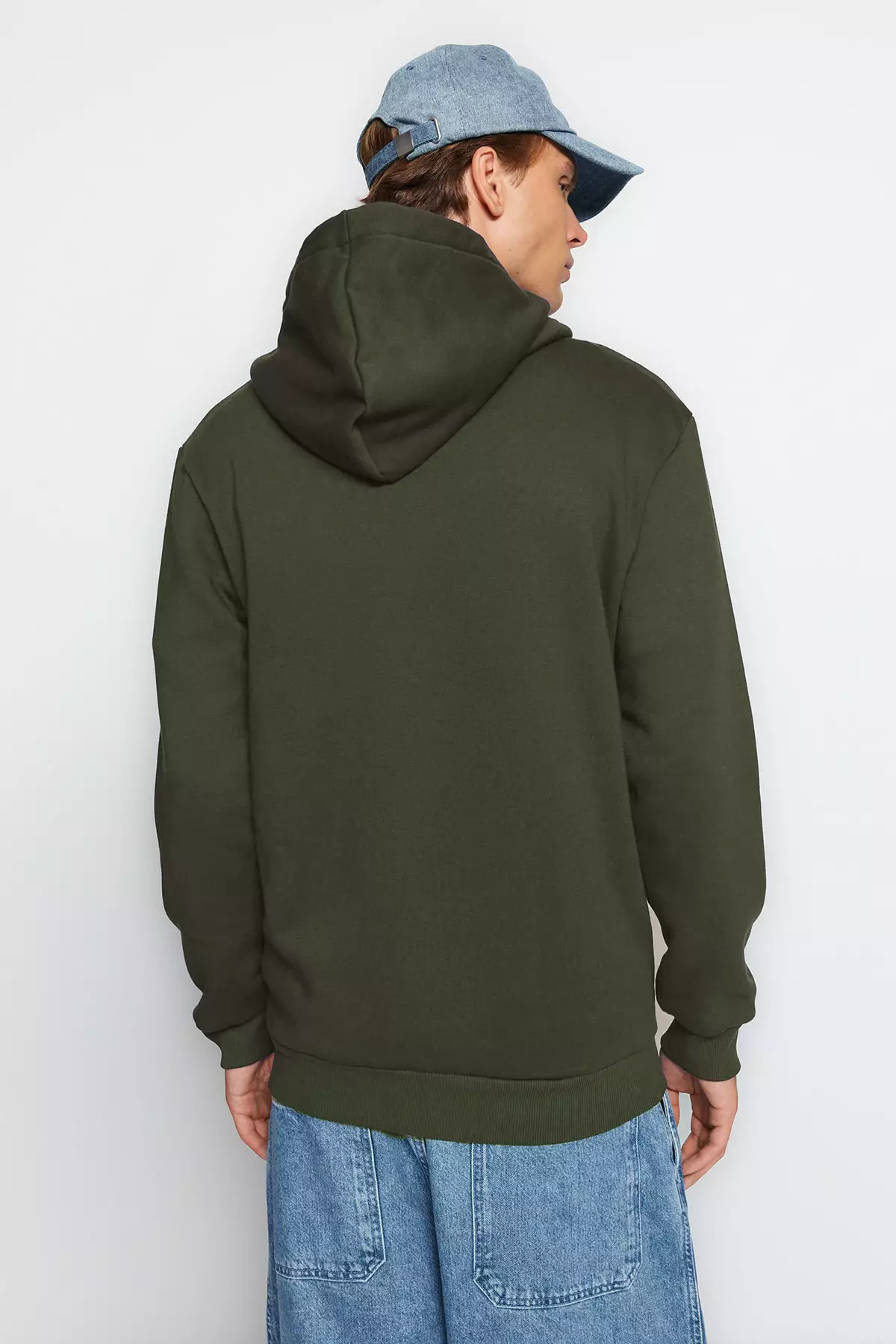 Basic Zipper Hoodie with Embroidered Label Patch