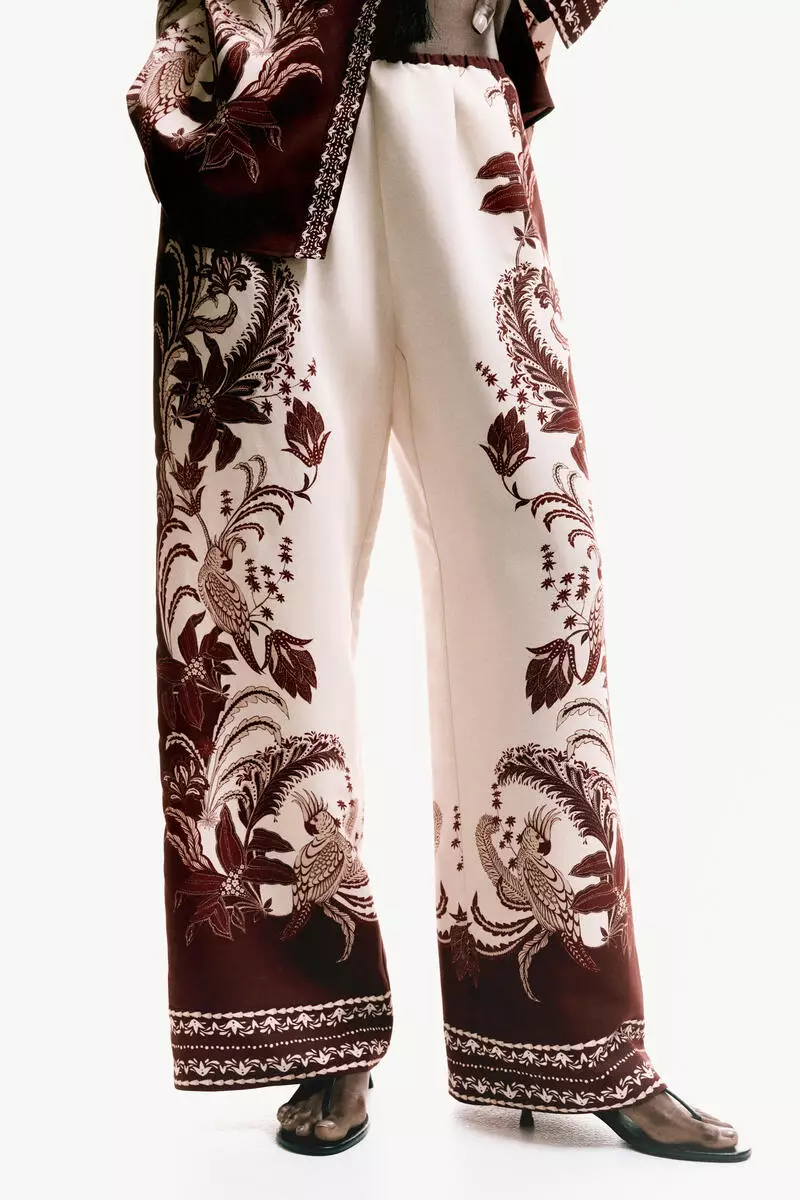 Printed pull-on trousers
