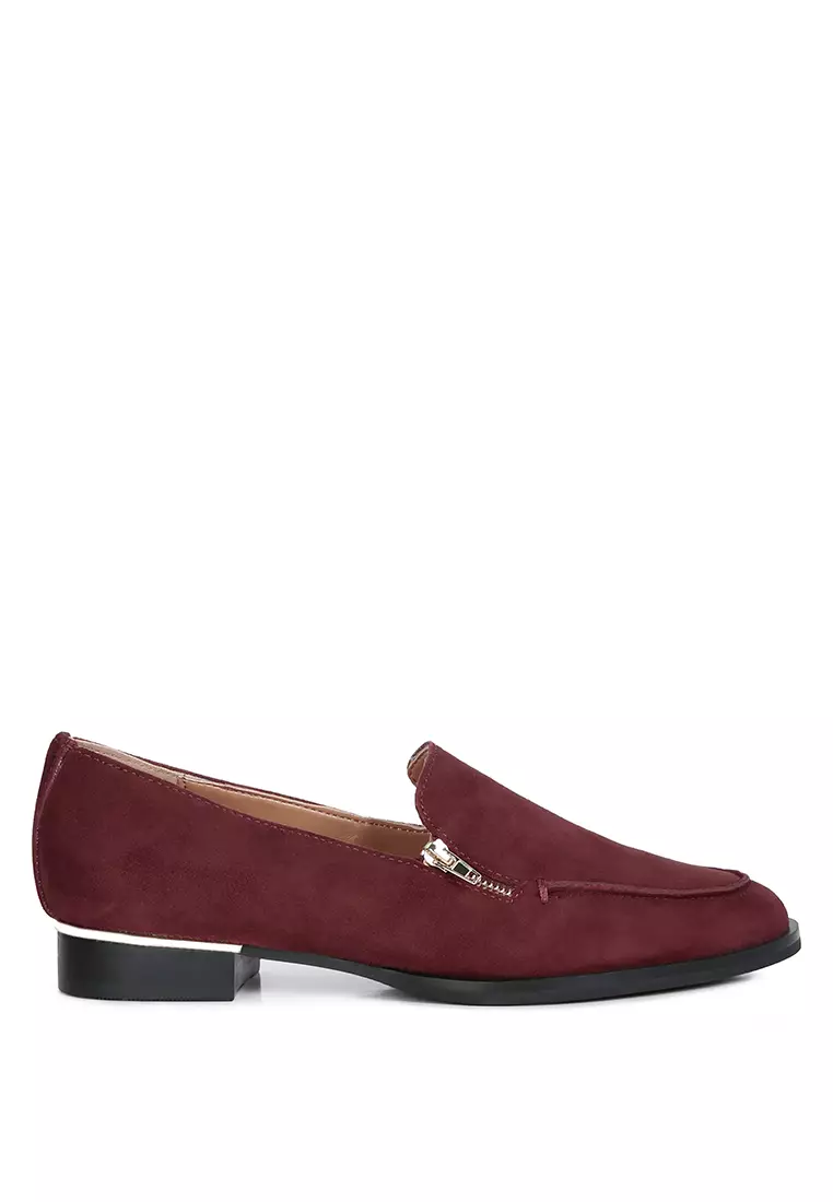 Burgundy Suede Slip on
