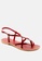 Rag & CO. red Strappy Flat Leather Sandals 022BASHB2EAB25GS_2