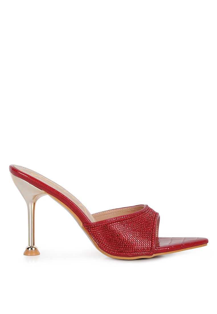 Red Diamante Ballroom Stiletto Sandals
