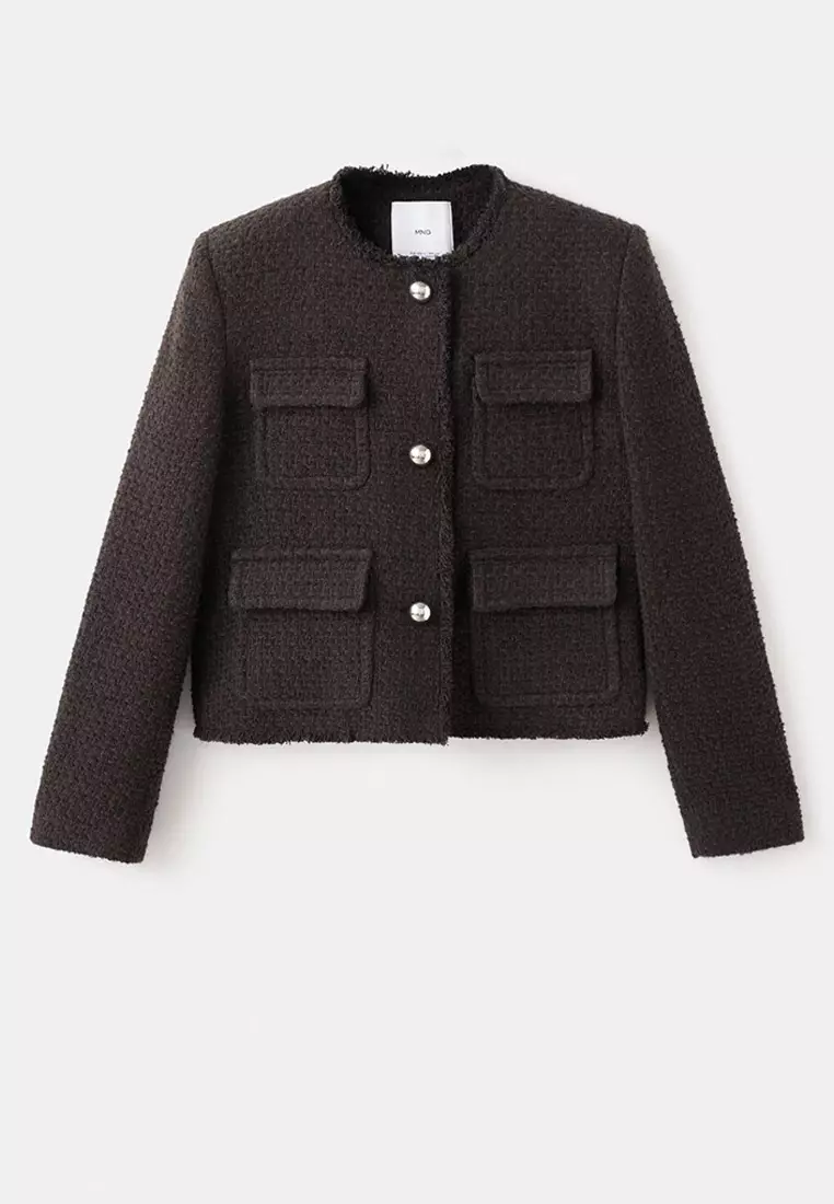 Tweed Jacket With Frayed Ends