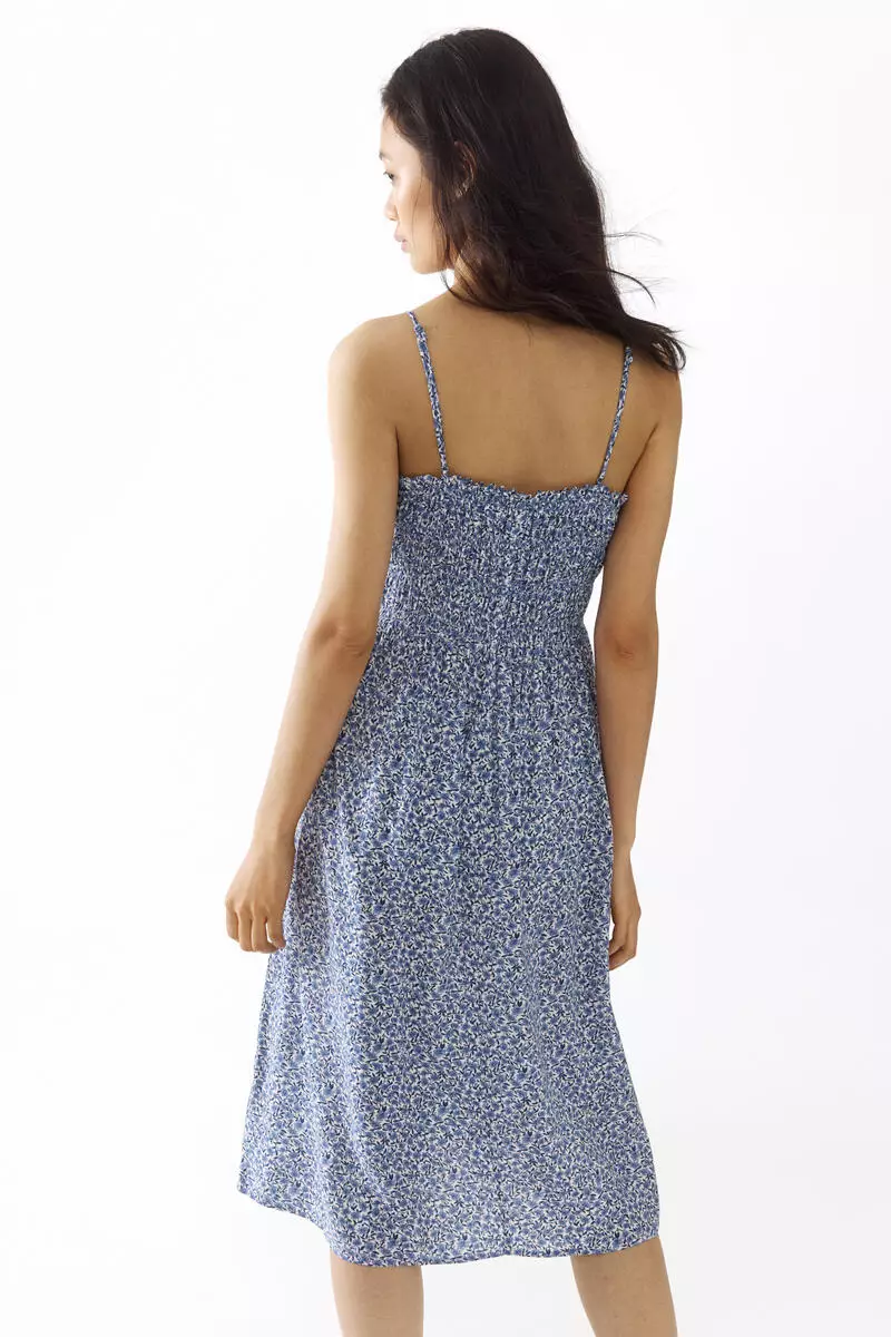 Smocked strappy dress