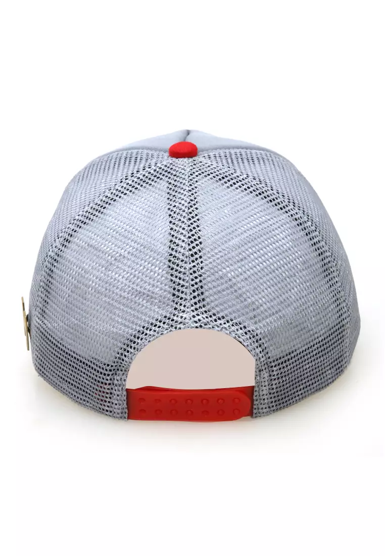 Raesan Topi Baseball Jaring Aksesoris Fashion Pria Adjustable Strap Material Polyester ORIGINAL - Gray Red