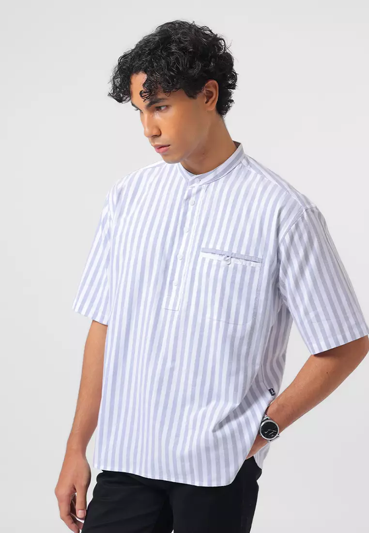 Kemeja Koko Pria Lengan Pendek HAMZA WHITE Baju Muslim Pria