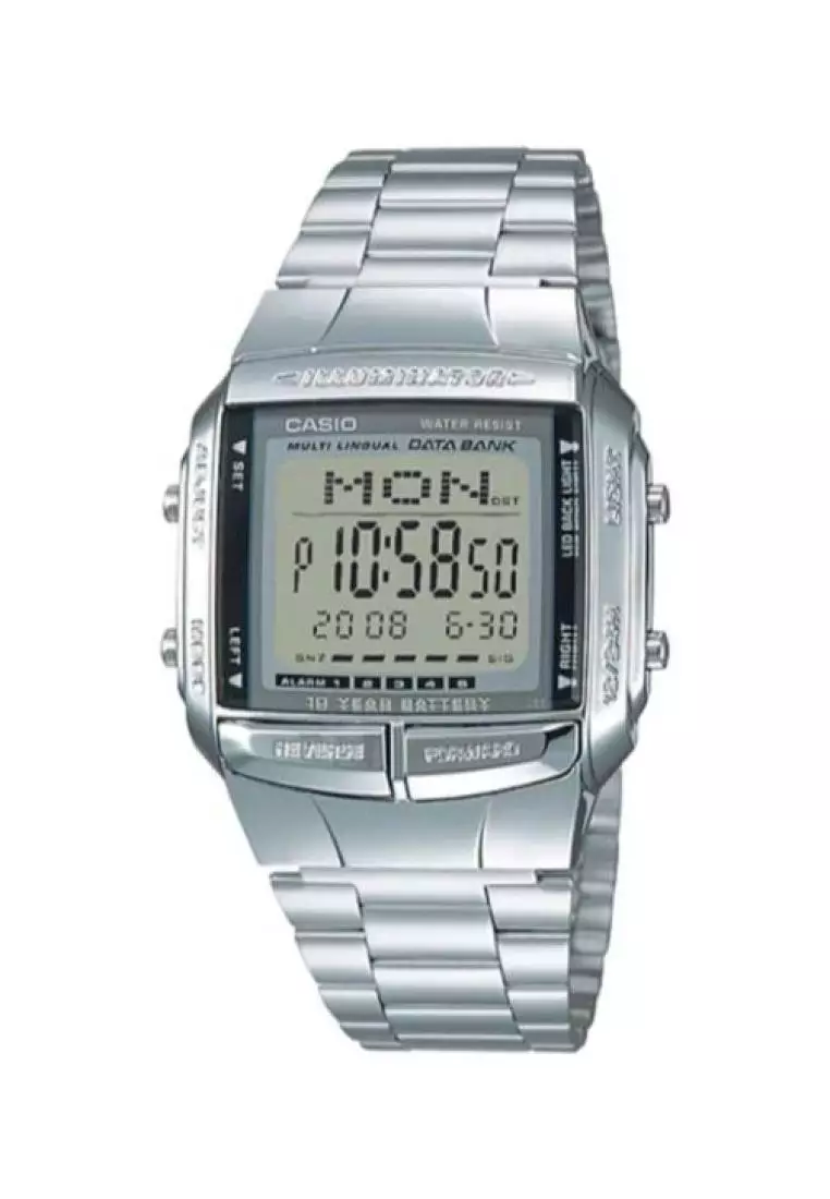 Men's silver digital watch outlet