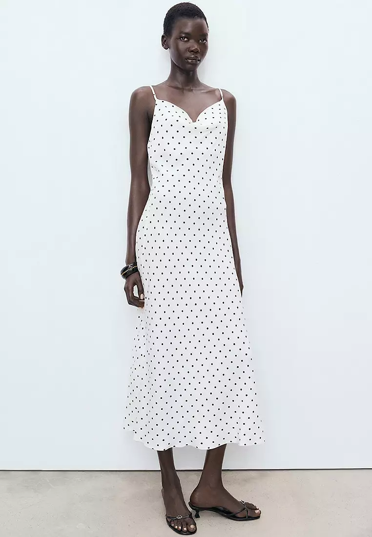 Long Dress With Draped Neckline