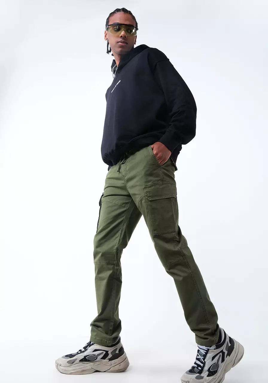 Celana Panjang Cargo Pria Slimfit Owen Army