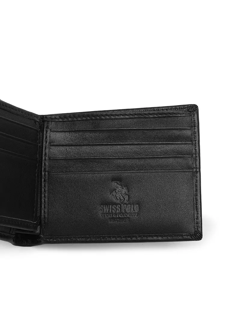 Men's Genuine Leather RFID Blocking Fortune Wallet - Black