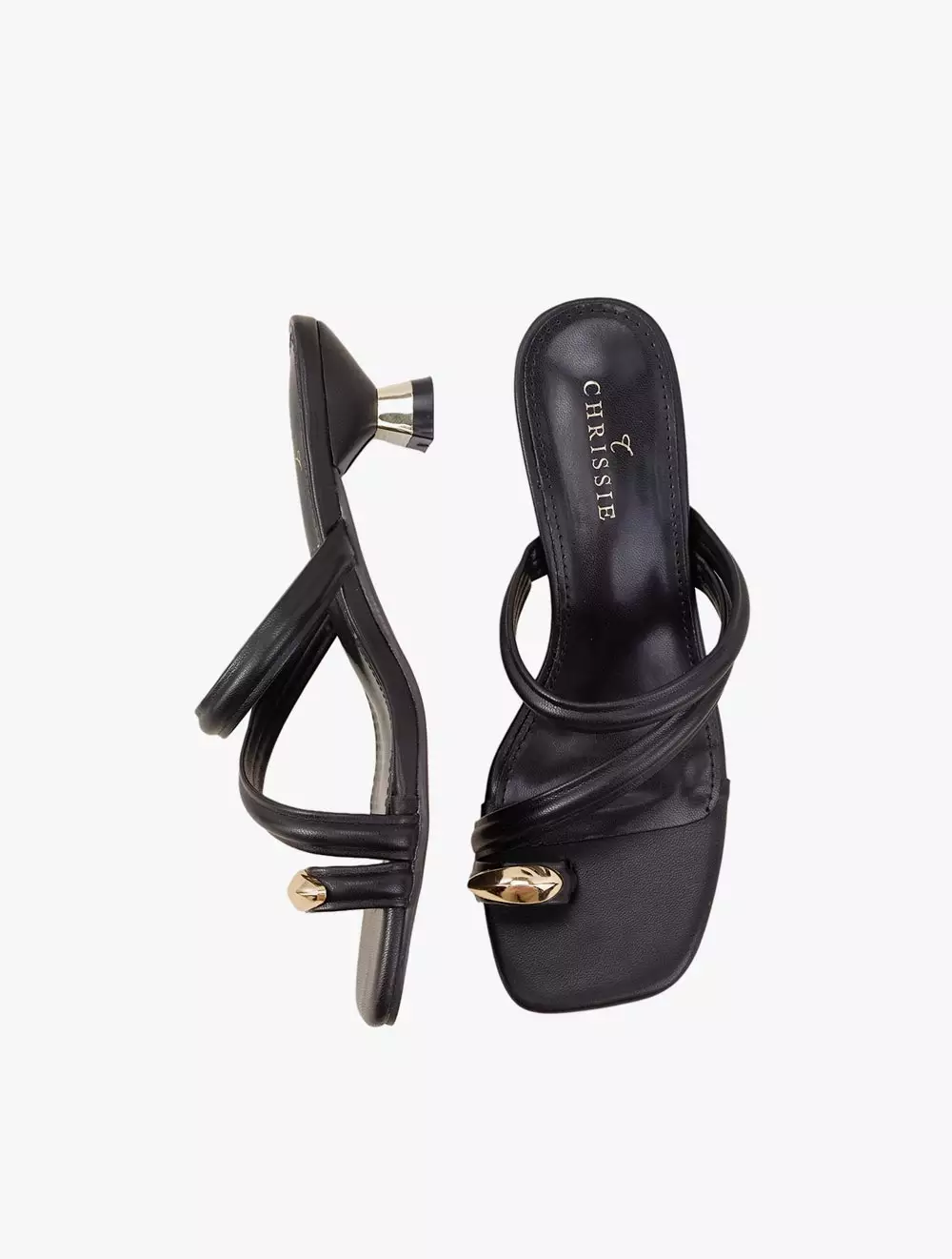 Payless Chrissie Womens Lenore Kitten Heel Sandals - Black_05