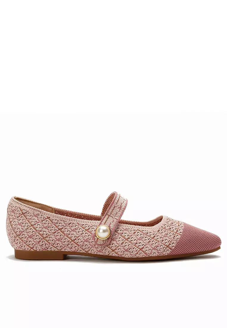 Discount on Twenty Eight Shoes  shoes - SKU: Pearl Strap Flyknit Mary Jane Shoes Qc333