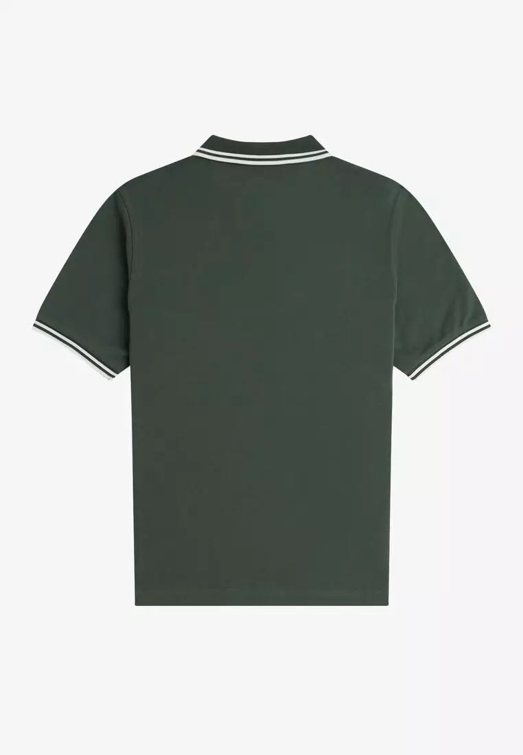 Fred Perry G3600 Twin Tipped Fred Perry Shirt (Court Green / Honeycomb / Honeycomb)