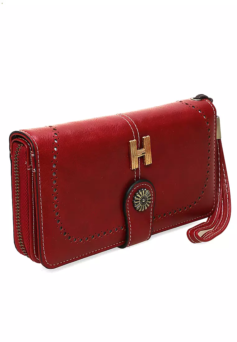 Dive Dompet Panjang Wanita Luxury Wallet Casual Many Slot Material Kulit Leather ORIGINAL - Red