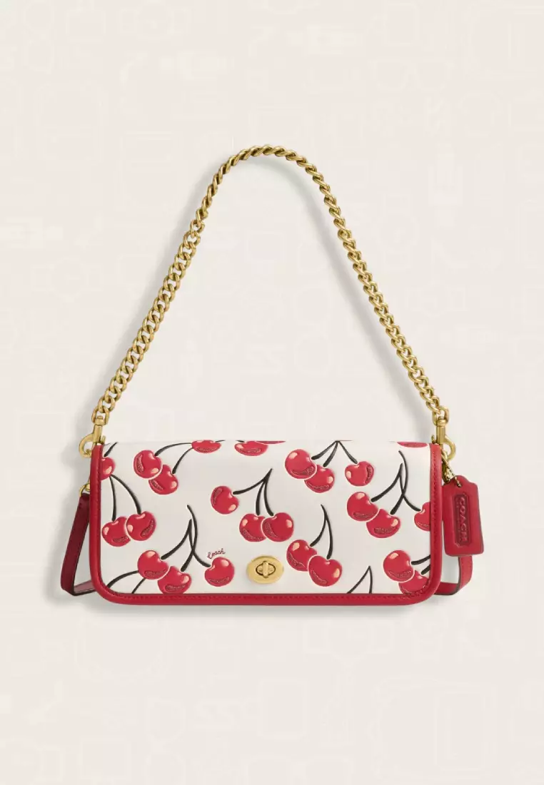 Coach Dinky Bag With Cherry Print Chalk Multi