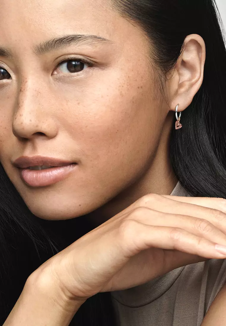 Pandora rose heart shop hoops