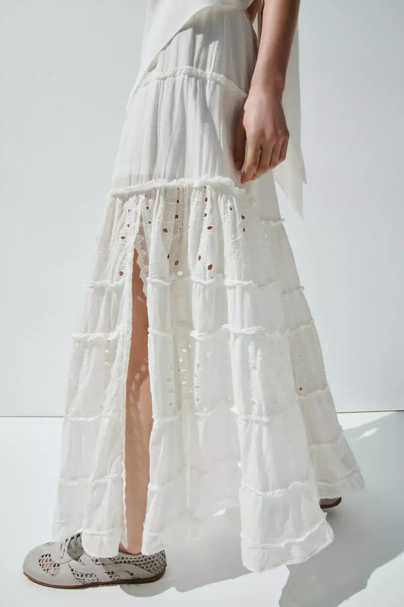 Broderie anglaise maxi skirt
