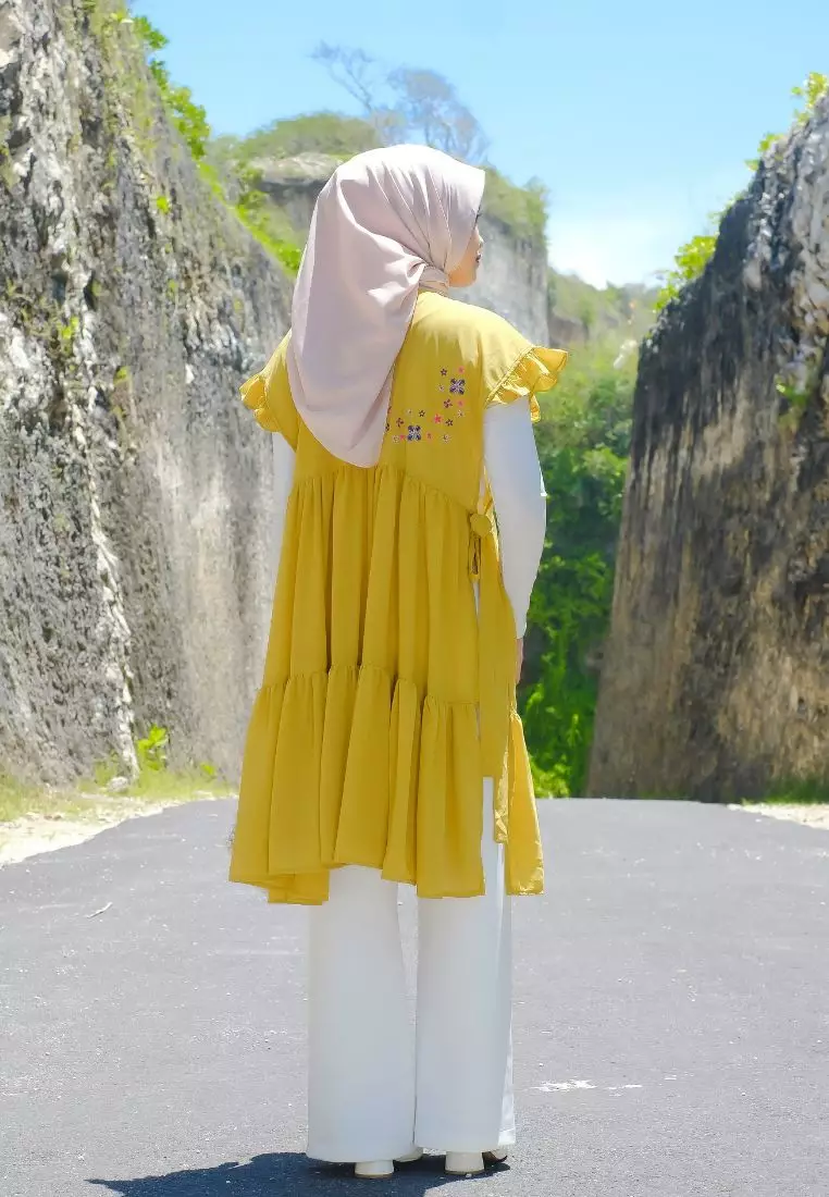 Azzura Tunik Vest Embroidery Lime