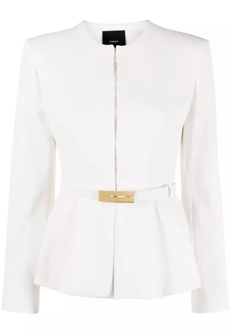 White peplum clearance coat