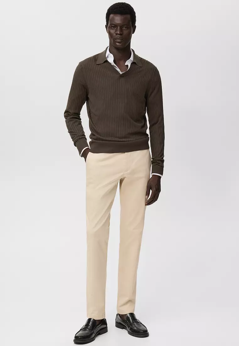 Barna Slim-Fit Twill Chino Trousers