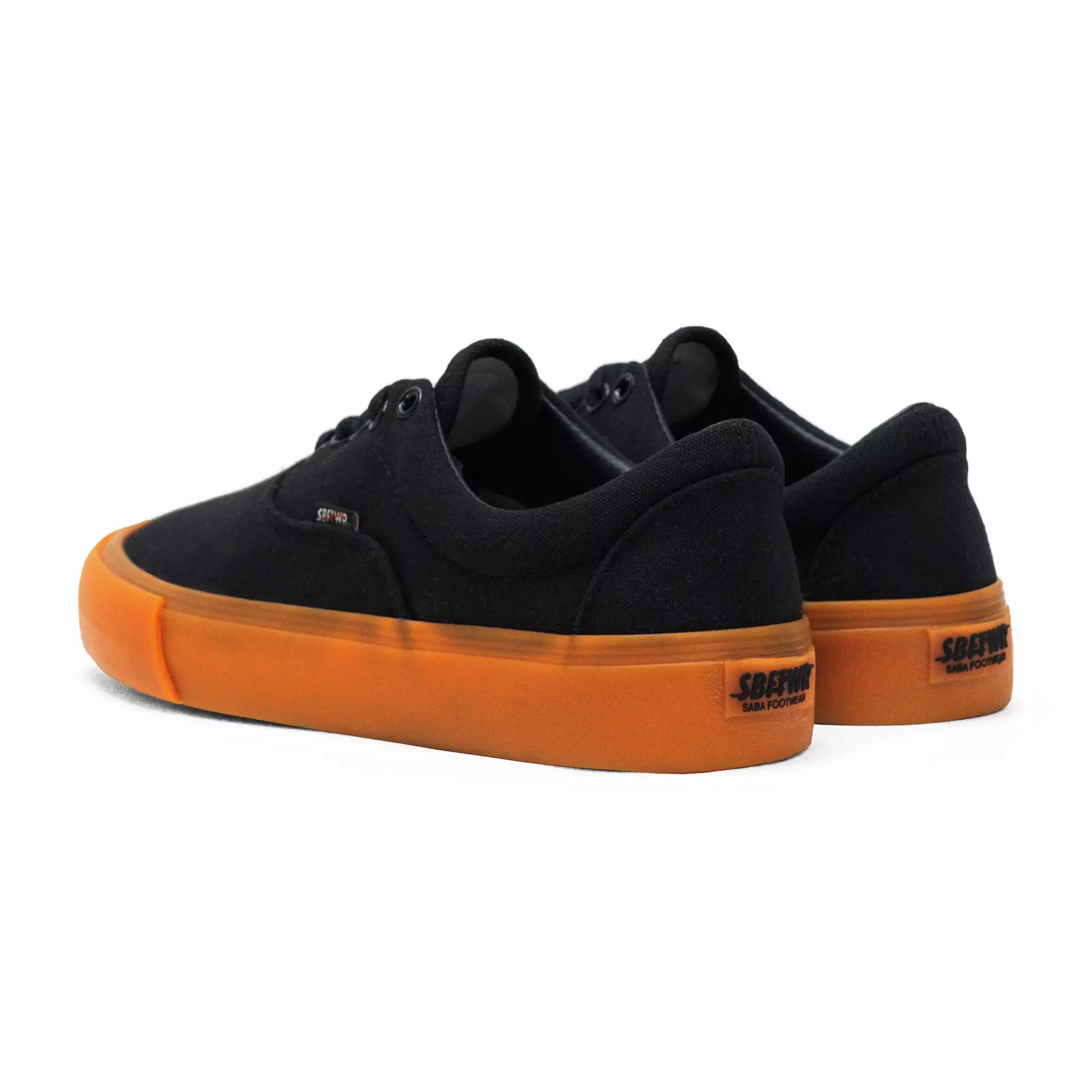 SABA Sykes All Black Gum - Sepatu Sneakers Casual Pria Wanita