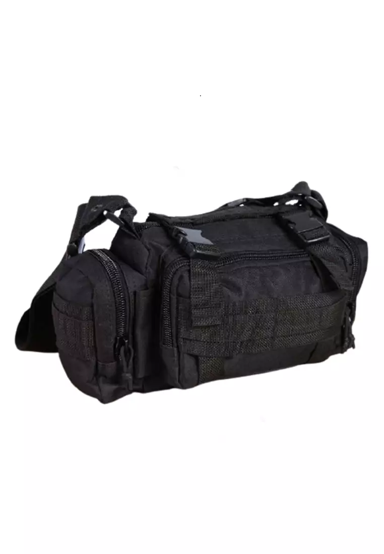 Roger Tas Selempang Pria Army Sling Bag 6L Material Oxford Fabric ORIGINAL - Black