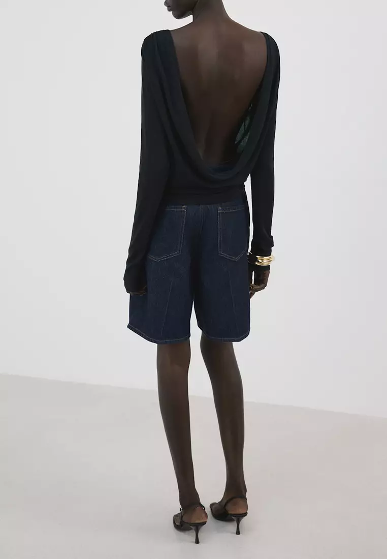 High-Waist Straight-Fit Denim Shorts