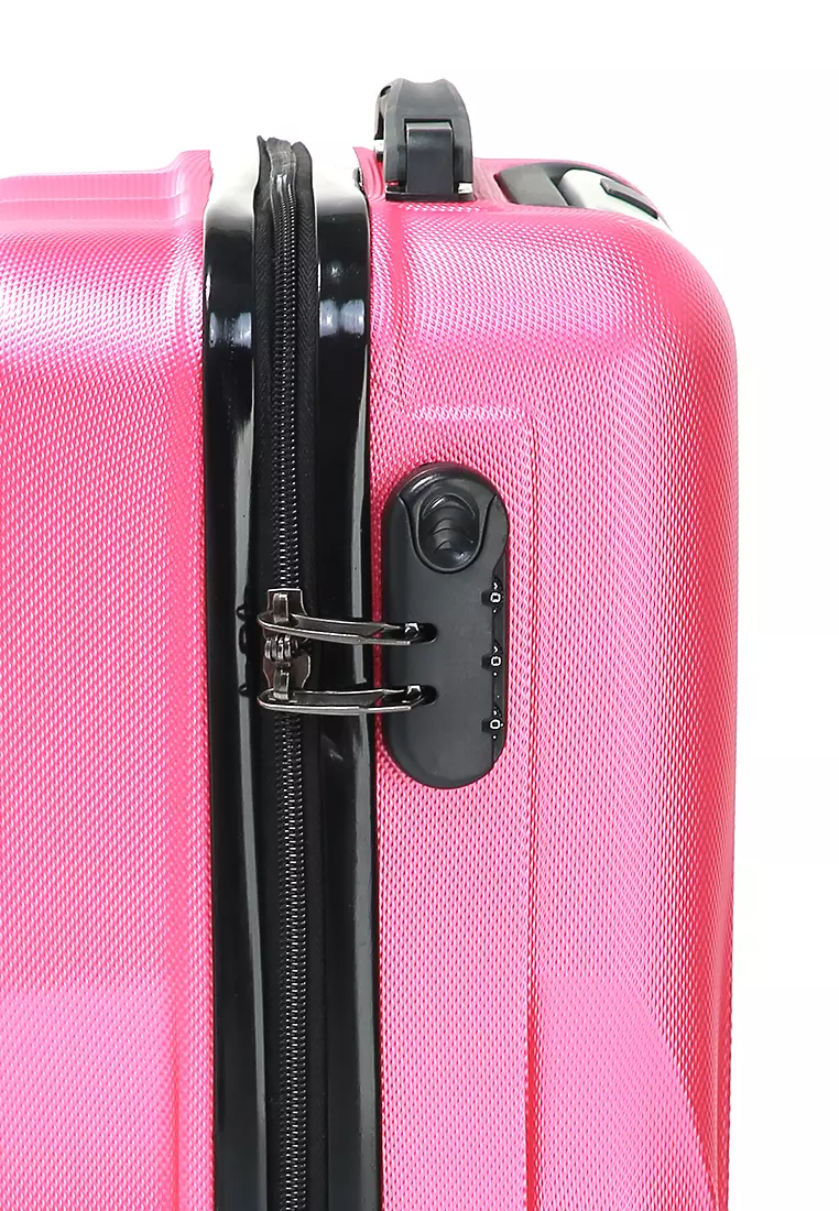 Kiosy Koper Suitcase Size 18 Inch Tas Travel Wheel Luggage Bag Material Fiber 31 ORIGINAL - Pink