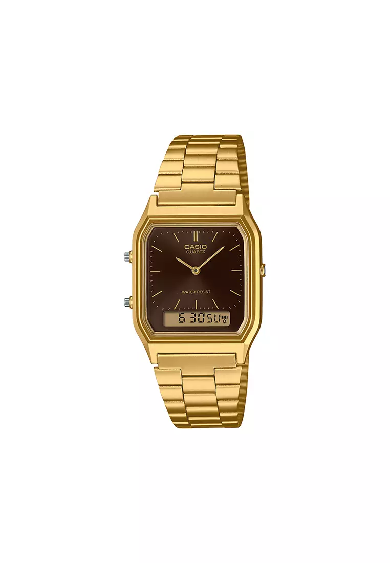 Buy Casio Vintage Women Analog-Digital Watch AQ-230GA-5AMQY Gold