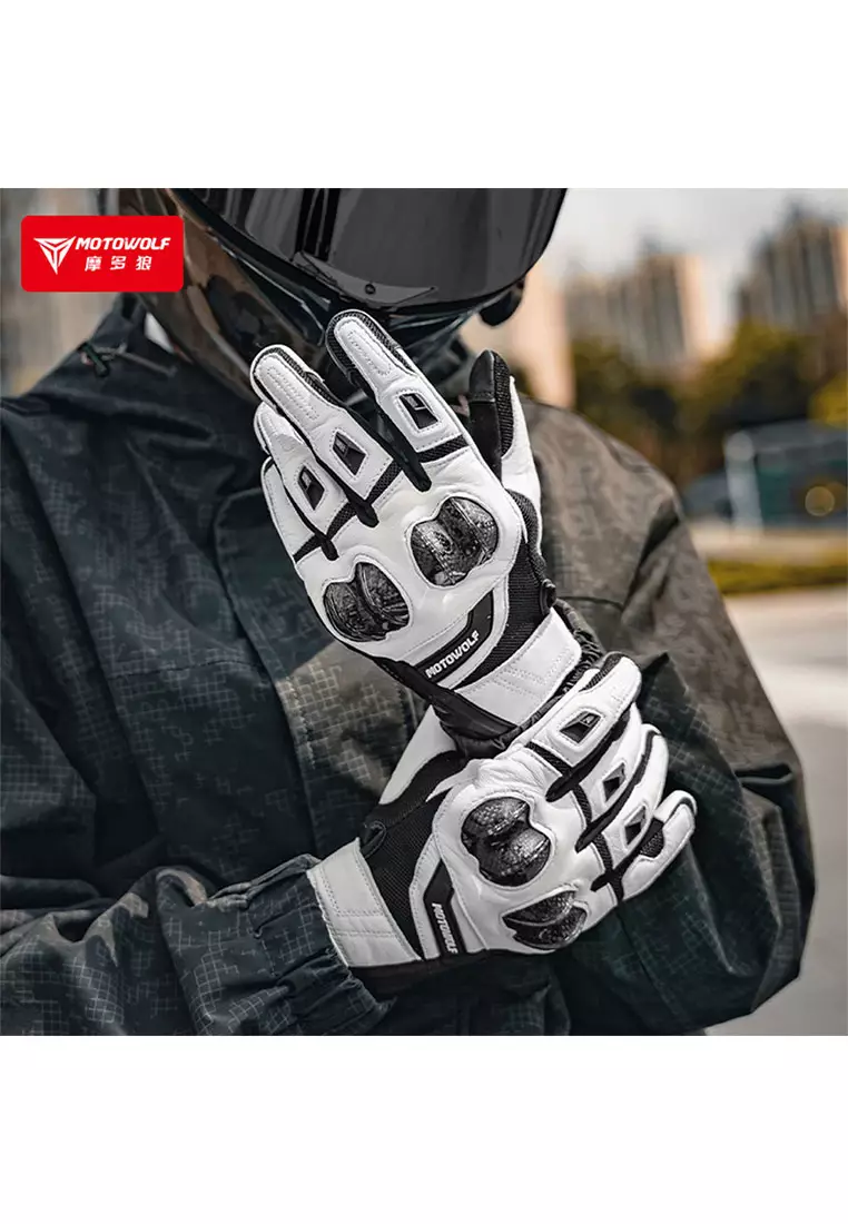 Motowolf MDL0346 Full Gloves- Black/Red