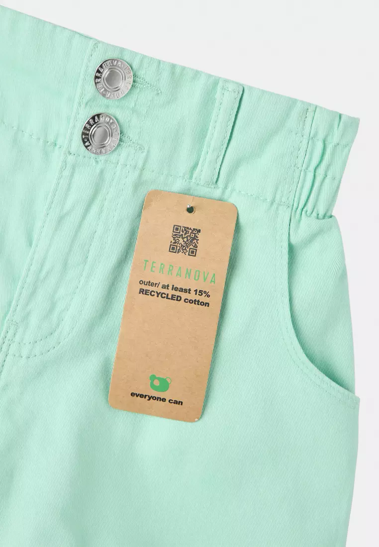 Paperbag Denim Shorts for Girls