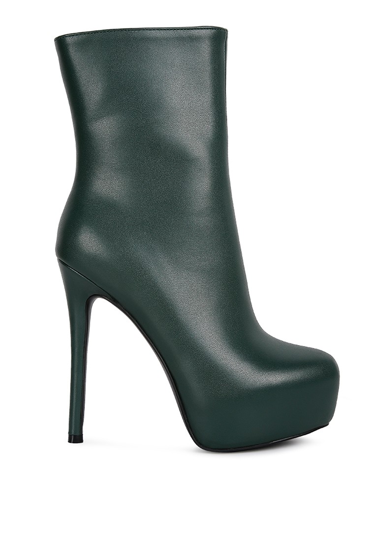 Khaki High Platform Stiletto Ankle Boot