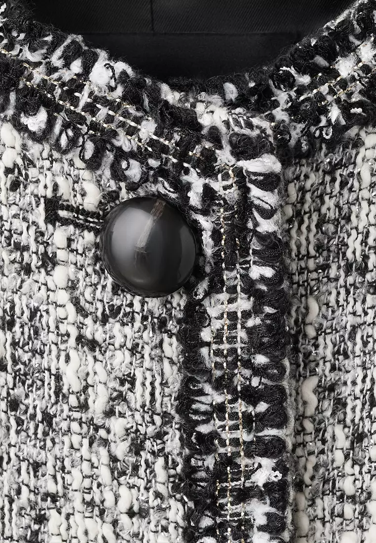 Tweed Jacket With Frayed Ends