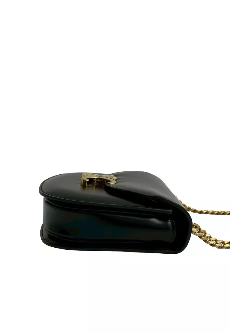 Pre-Loved Celine Teen Shiny Calfskin Triomphe Besace Clea Chain Crossbody