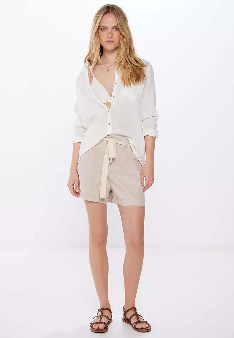 Linen Belted Shorts