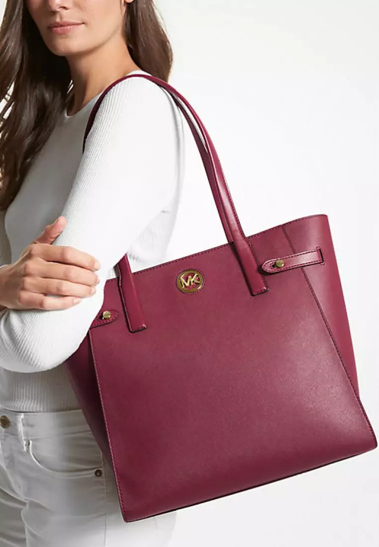 Jual MICHAEL KORS Michael Kors Carmen Large Faux Saffiano Leather Tote