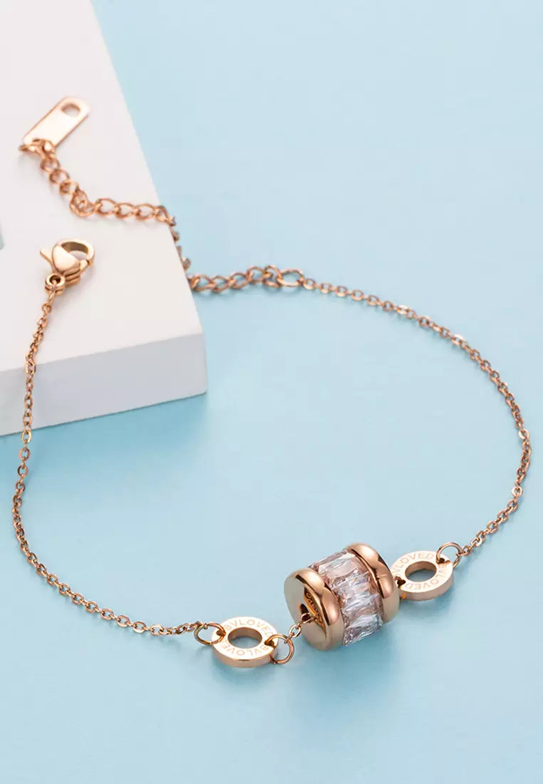 Minimalist BVLOVED Clear Crystal Charm Bracelet