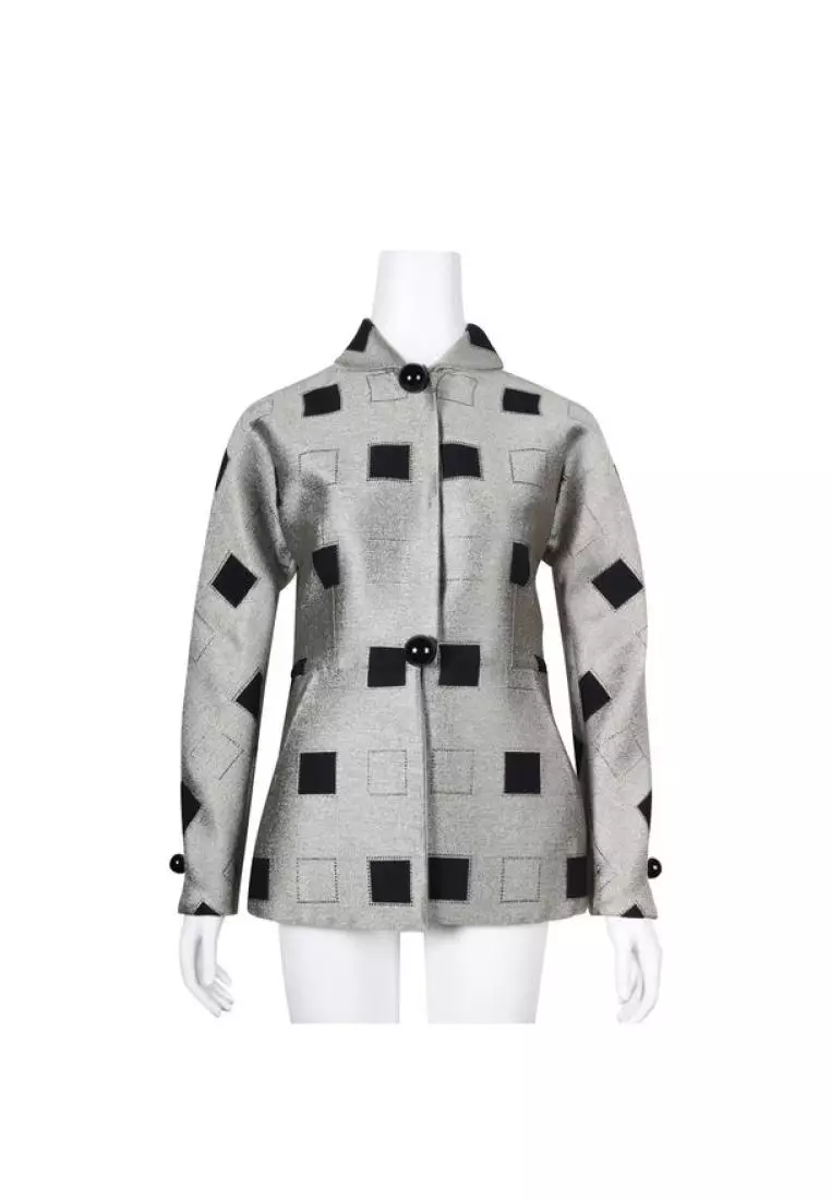 Buy Giorgio Armani Pre Loved GIORGIO ARMANI Silver Black Peplum