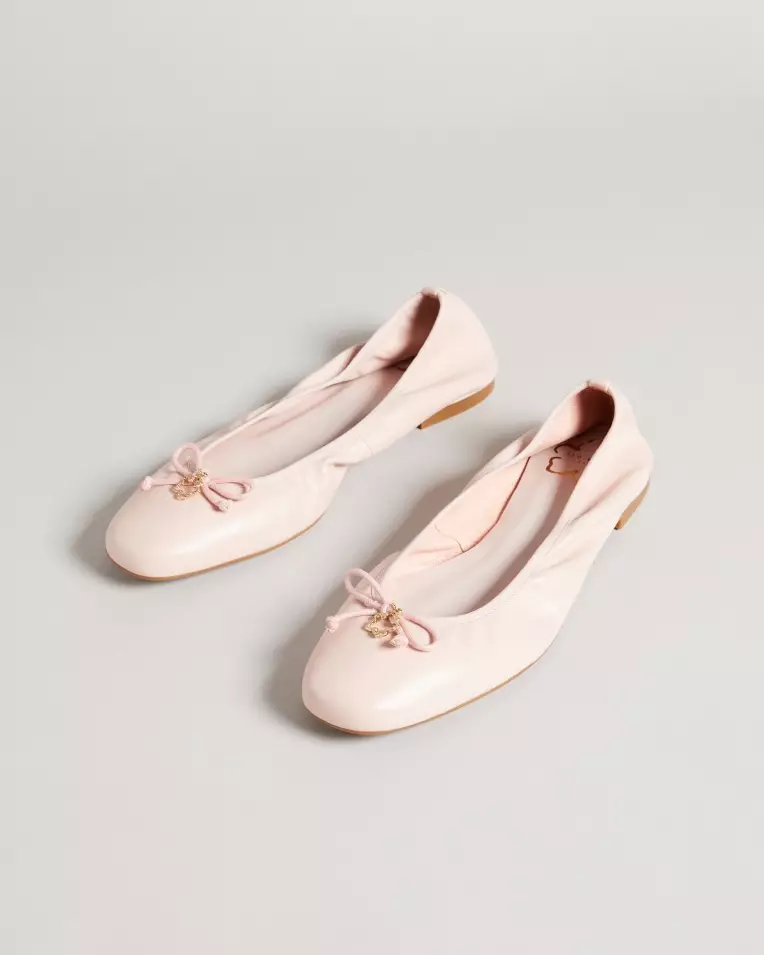 Jual Ted Baker TED BAKER - BAYLAY Leather Bow Ballet Pump Shoe, Pink ...