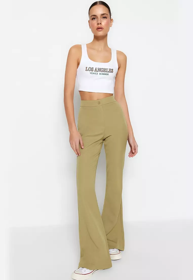 Khaki clearance flared pants