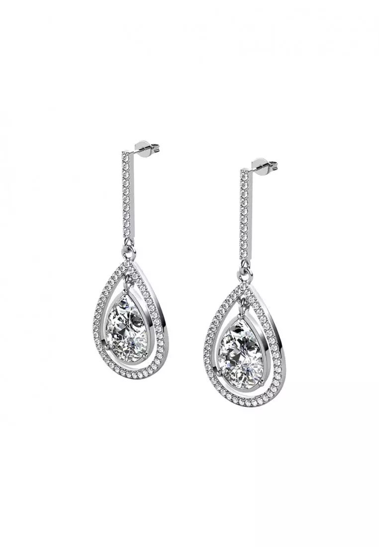 Royal Queen Dangling WG White  - Anting Crystal by Her Jewellery