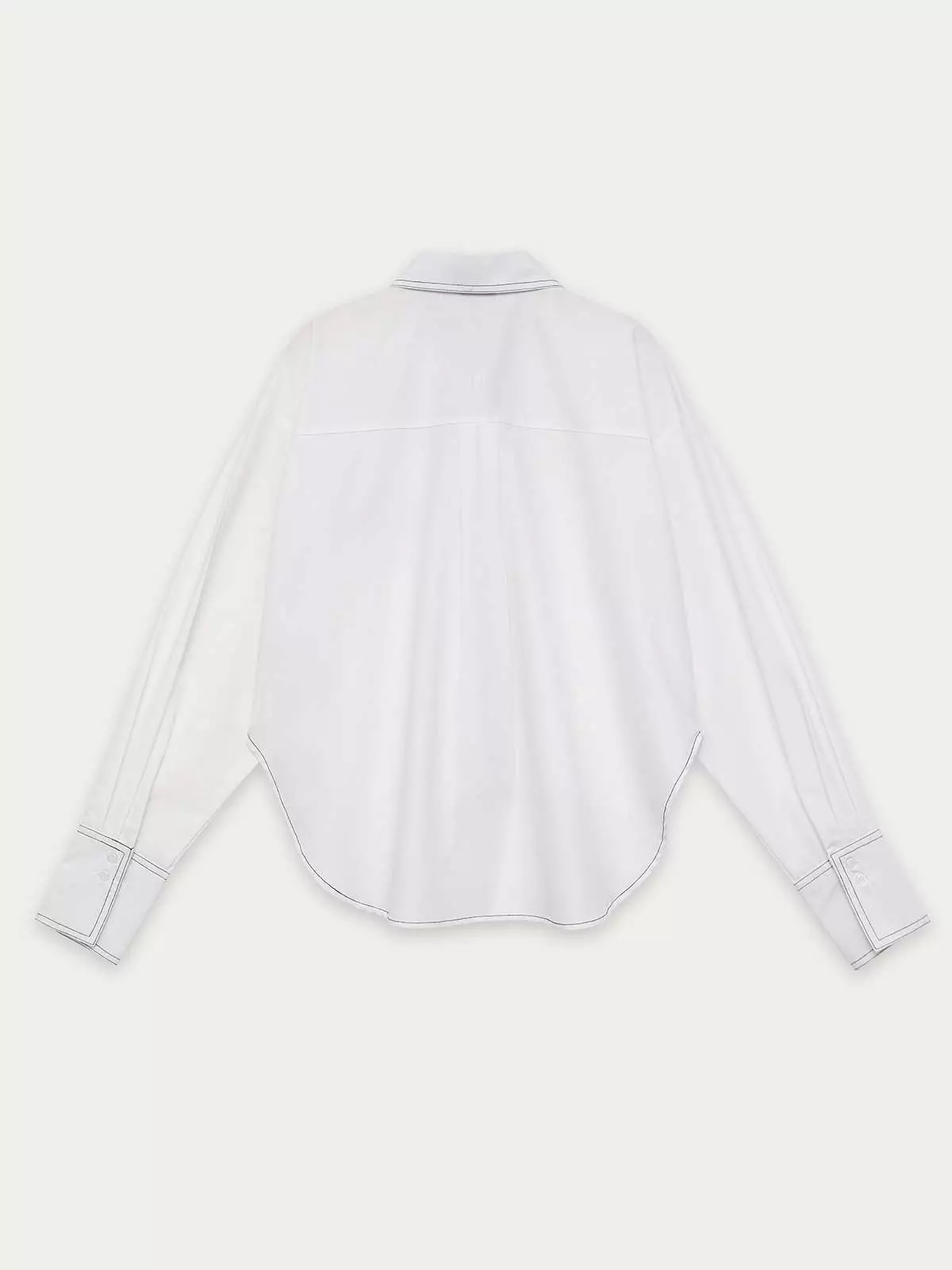 Asymmetric Button-Up Shirt - White