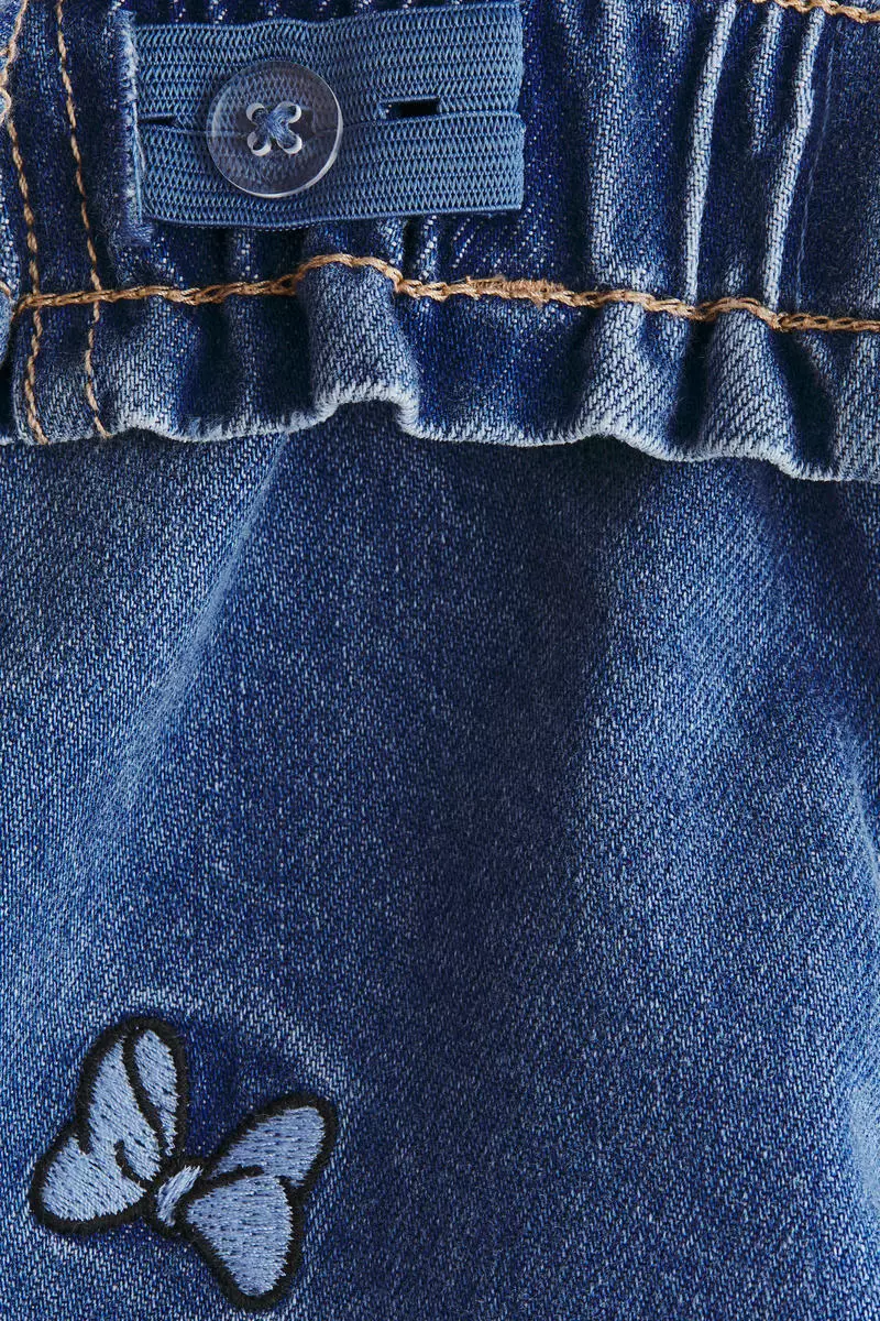 Motif-detail wide leg jeans