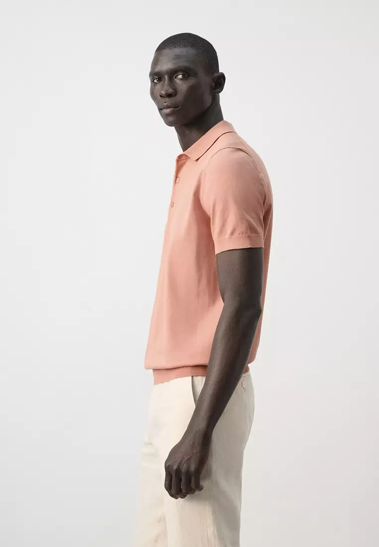 Fine-Knit Polo Shirt