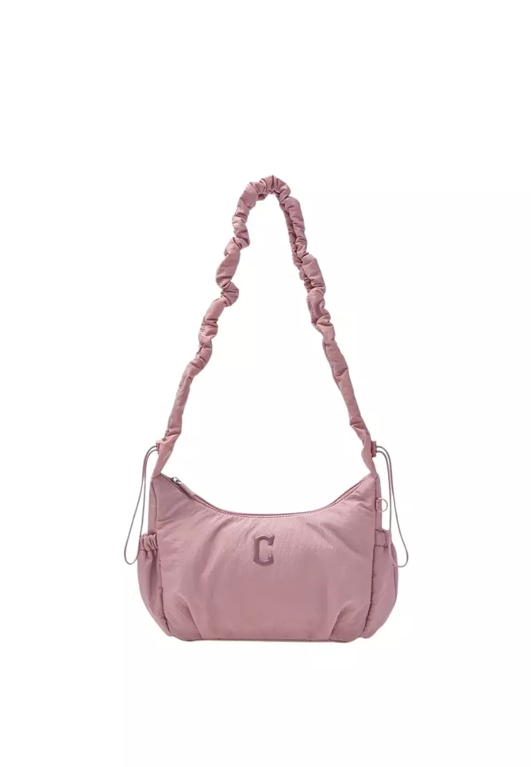 ☆MLB Korea☆ Basic Athleisure Hobo Bag CLE MgPink Jual MLB Korea Basic Athleisure Hobo Bag - Cleveland Pink