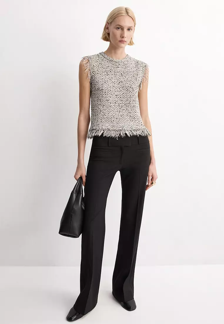 Fringed Tweed Top