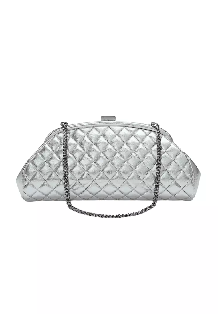Quilted leather clutch best sale bag