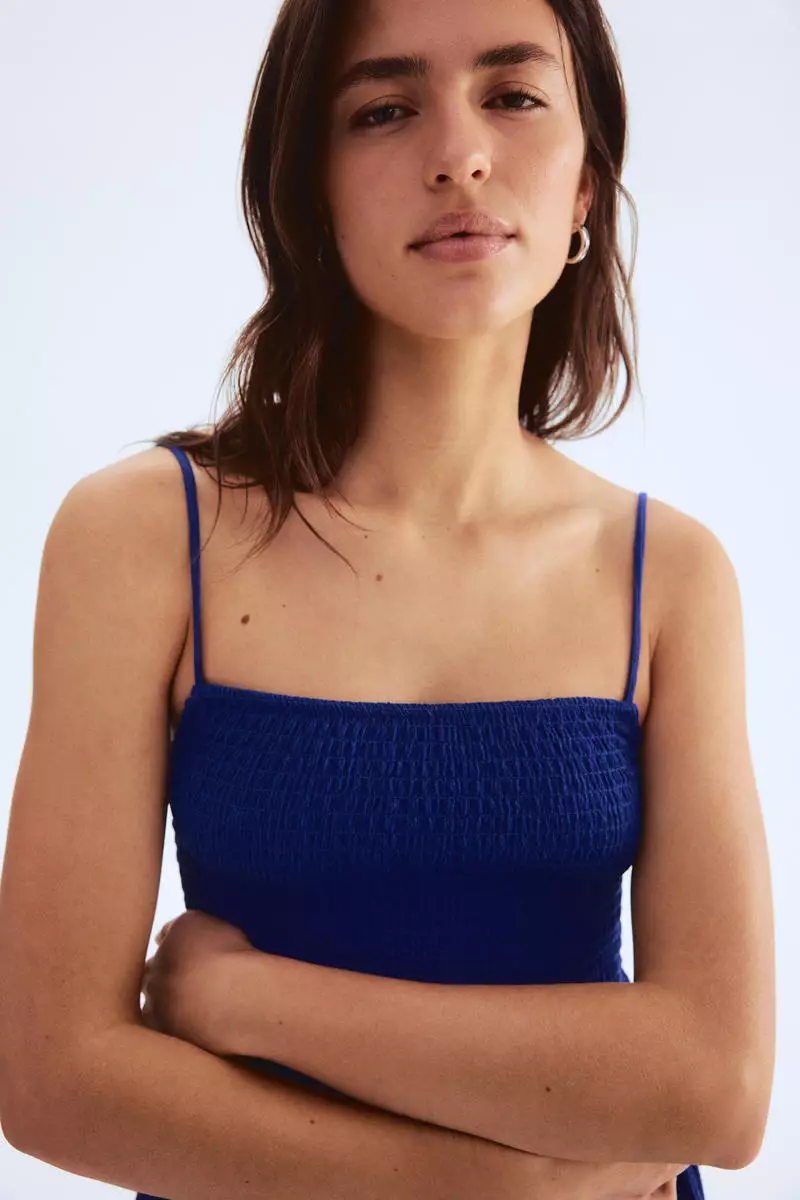 Smocked strappy dress