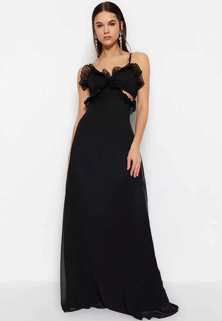 Ruffle Evening Maxi Dress