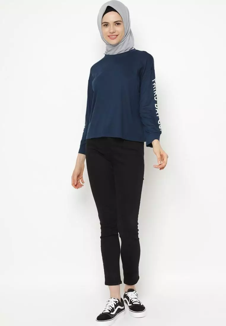 LTC67 lv thirdday co arm navy kaos hijab ladies