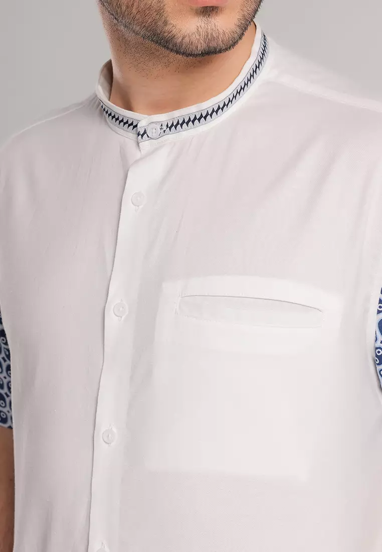 MOC - Kemeja Shanghai Lengan Pendek Fuad - White